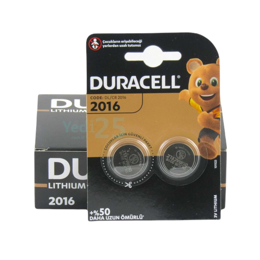 Duracell 2016 Lityum Düğme Pil 3V 2'li