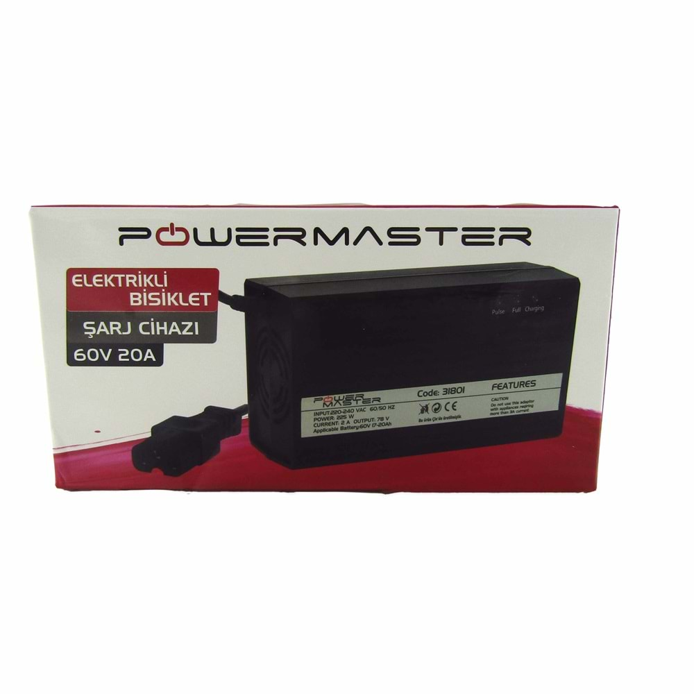 Powermaster 60V 20A Elektrikli Bisiklet Şarj Cihazı