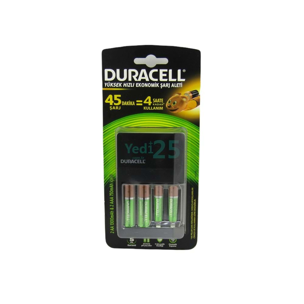 Duracell CEF14 Şarj Cihazı +2 ADET 1300mAh AA +2 ADET 750mAh AAA Pil