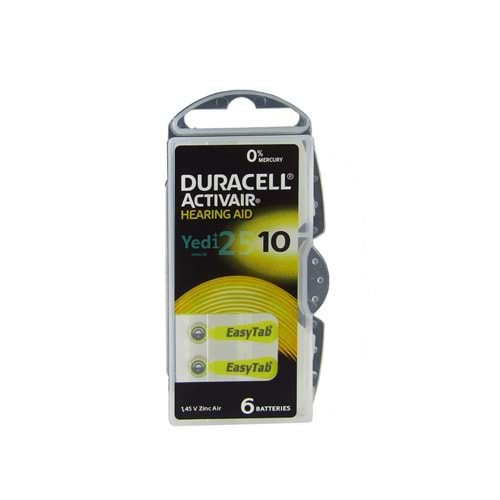 Duracell 10 Numara İşitme Cihazı Pili 6`lı