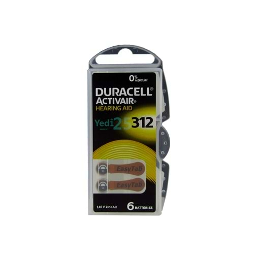 Duracell 312 Numara İşitme Cihazı Pili 6`lı