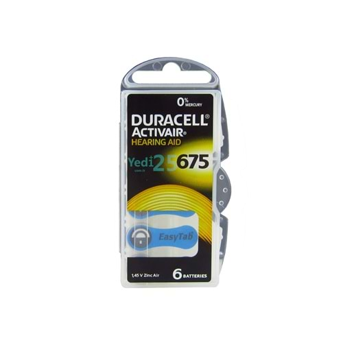 Duracell 675 Numara İşitme Cihazı Pili 6`lı