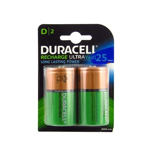 Duracell Şarjlı D Kalın Boy Pil 2'li