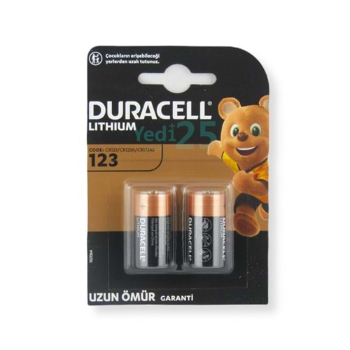 Duracell 123A 3V Lityum Pil 2'li