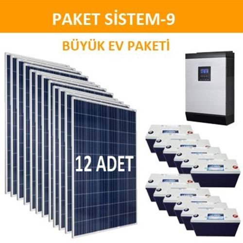 Büyük Ev Solar Sistem Paketi (Paket 9)