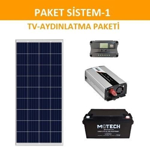 Aydınlatma ve TV Solar Sistem Paketi (Paket 1)